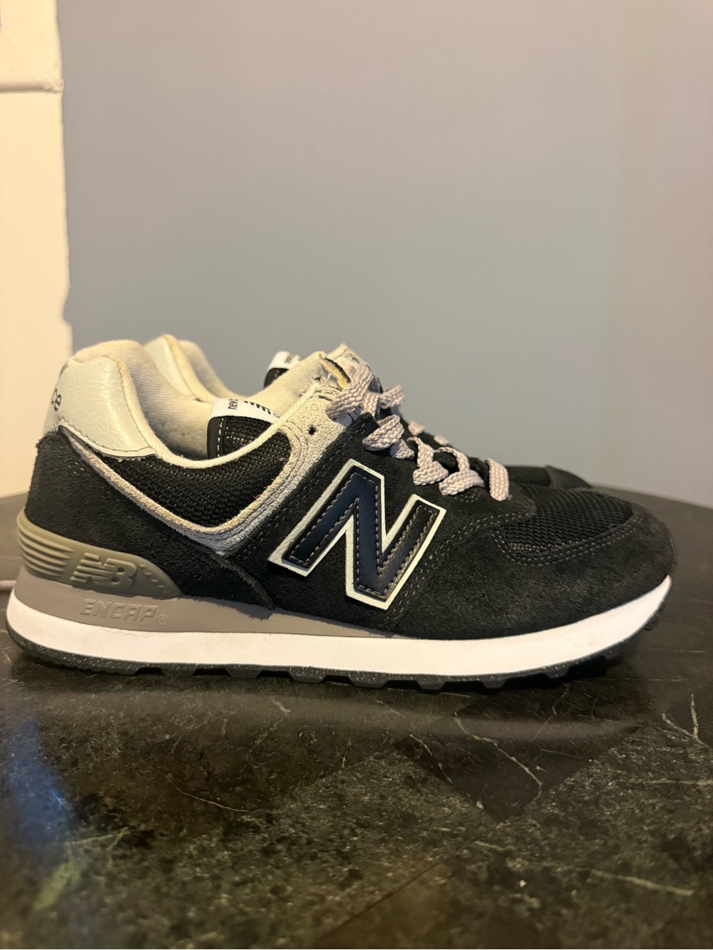 New Balance 574 ML574EVB Core Pack Black/Gray/White Lace Up Mesh Men